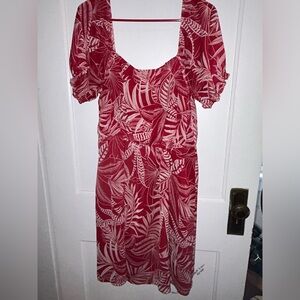 Banana republic red tropical dress